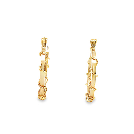 14K Yellow Gold Hoop Earrings 1.3Dwt