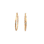 10K Tri Color Gold Medium Hoop Earrings 1.0Dwt