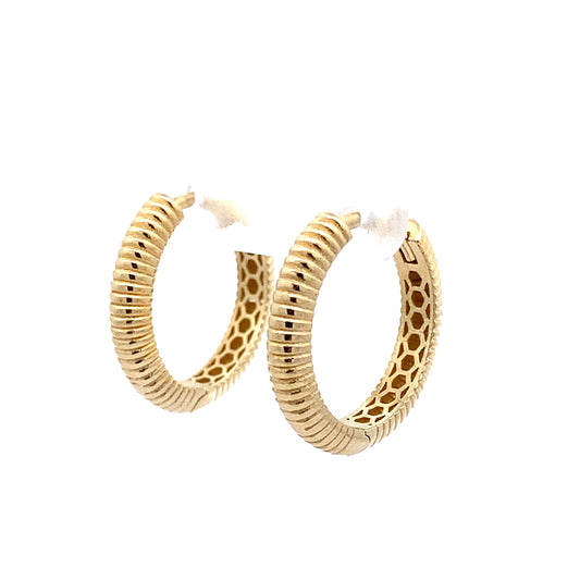 10K Yellow Gold  Medium Hoop Earrings 1.8Dwt