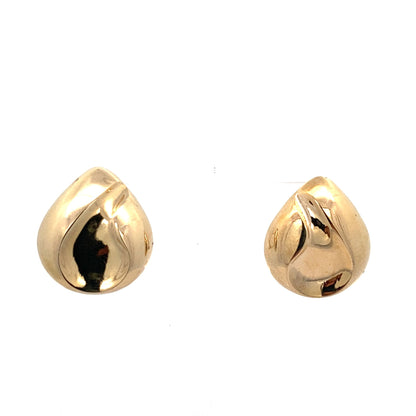 14K Yellow Gold Omega Back Earrings