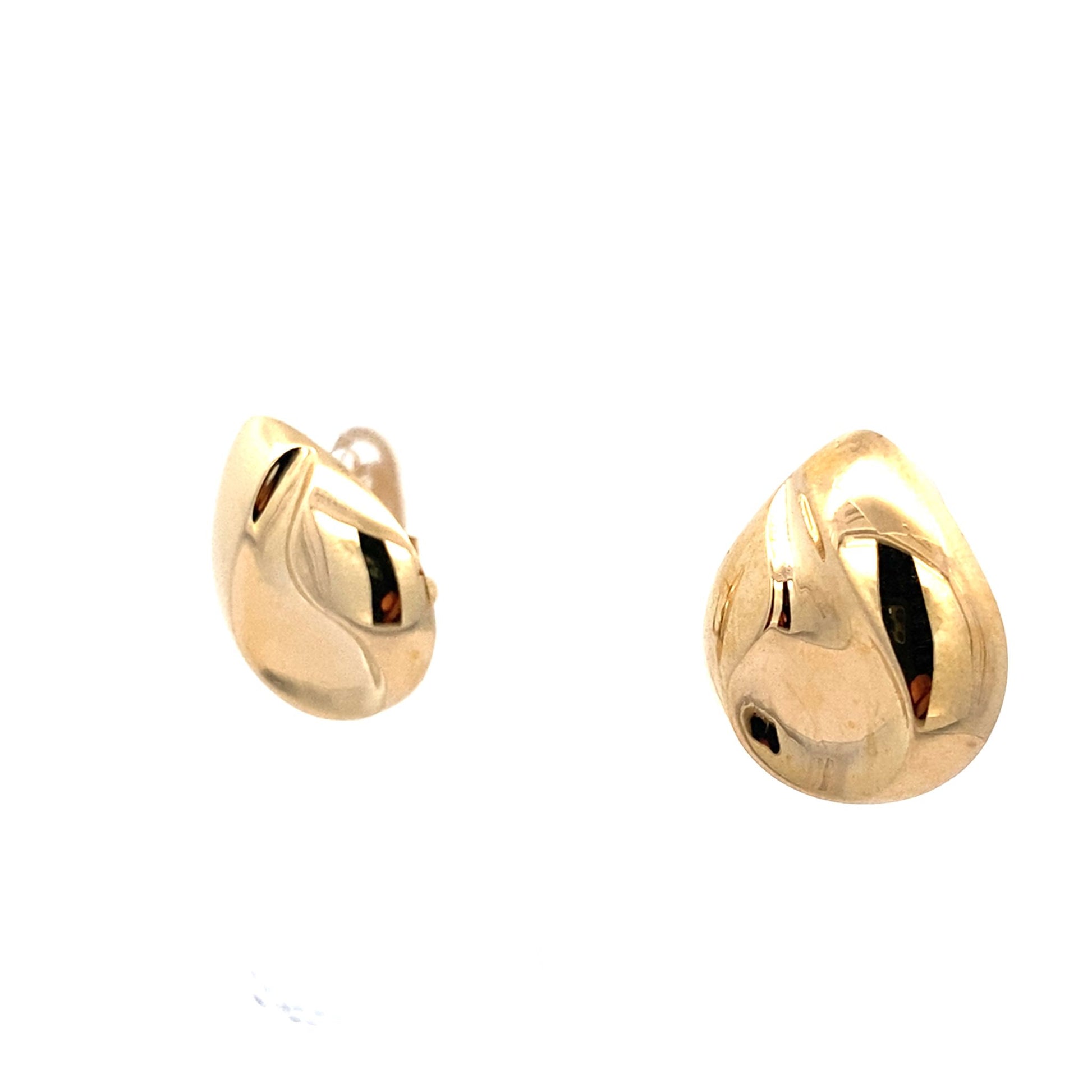 14K Yellow Gold Omega Back Earrings