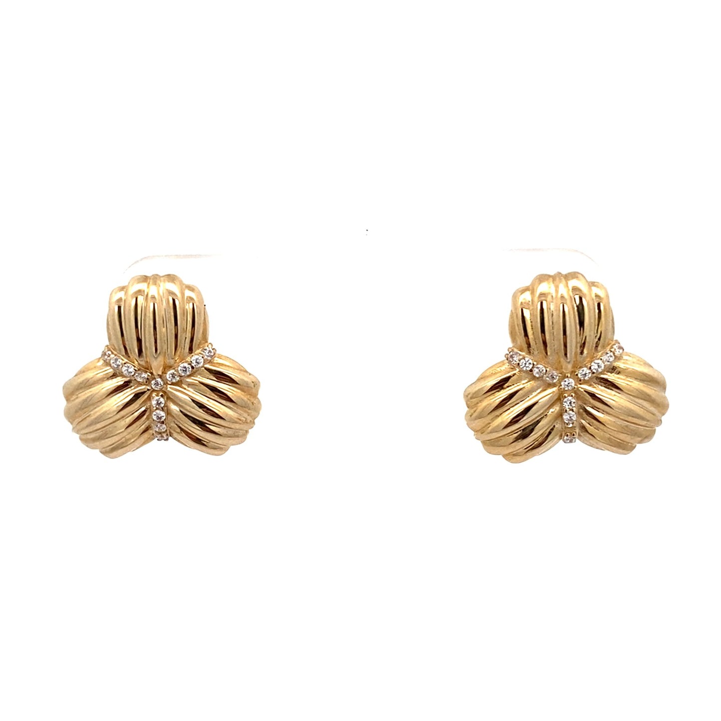 14K Yellow Gold  Omega Back Earrings