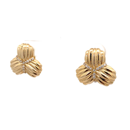 14K Yellow Gold  Omega Back Earrings