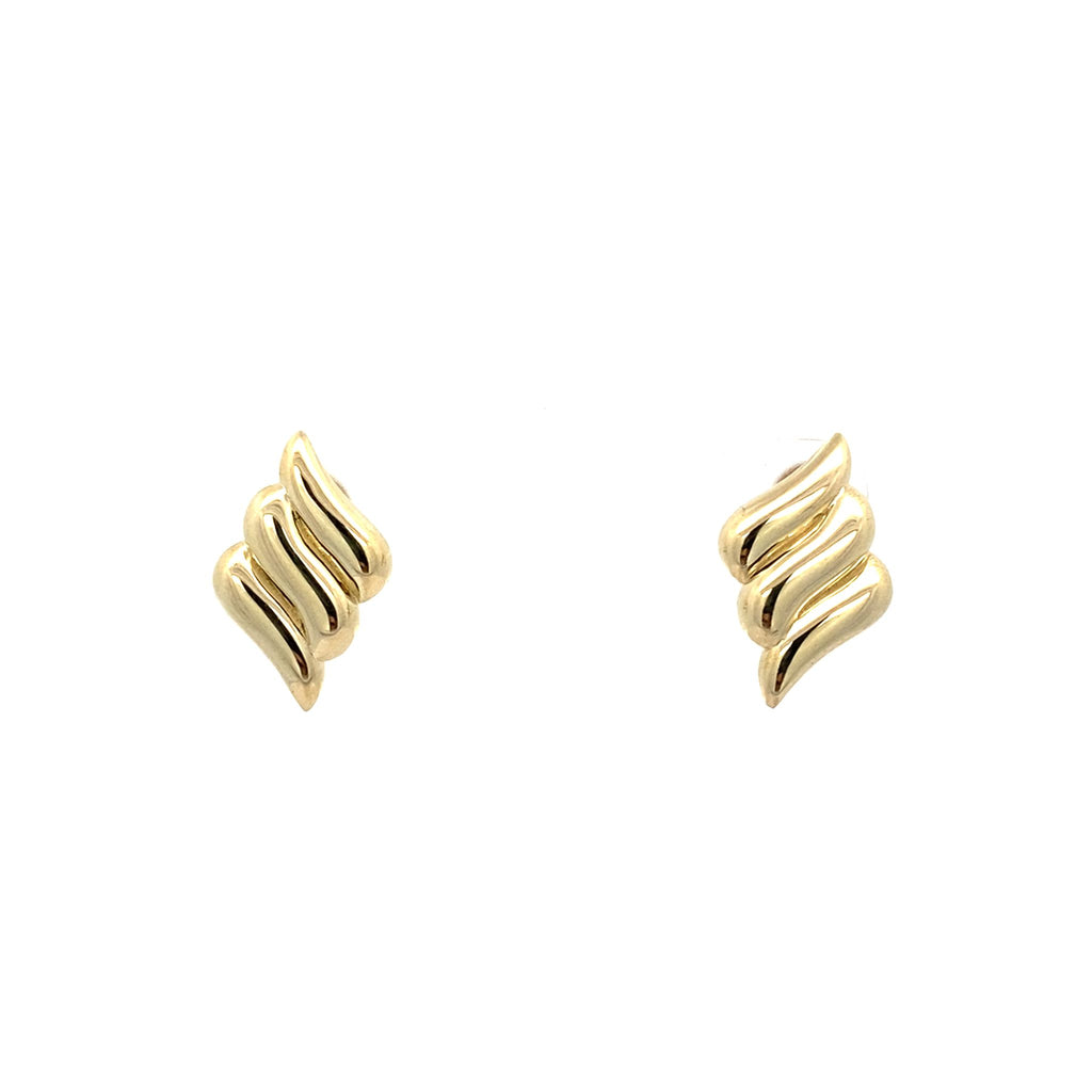 10K Yellow Gold Omega Back Earrings