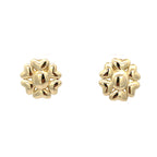 10K Yellow Gold Flower Omega Back Earrings