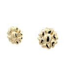 10K Yellow Gold Flower Omega Back Earrings