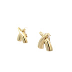 10K Yellow Gold X Omega Back Earrings