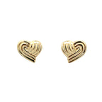 10K Yellow Gold Heart Omega Back
