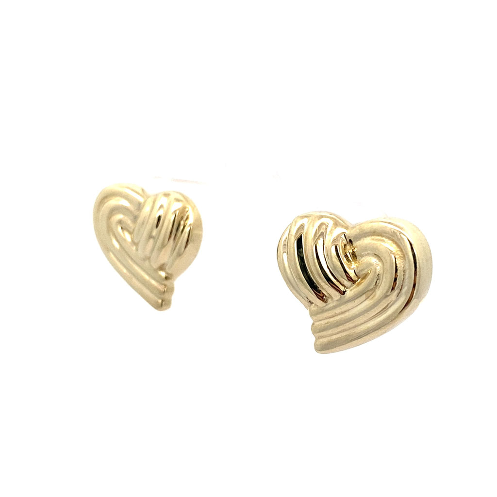 10K Yellow Gold Heart Omega Back