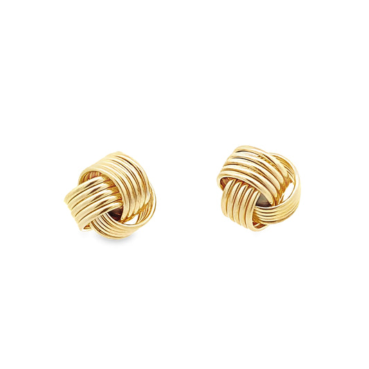 14K Yellow Gold  Knot Stud Earrings 1.3Dwt