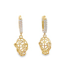 14K Yellow Gold Panther Head Earrings 2.0Dwt