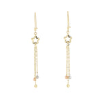 14K Tri Color Tone Dangling Earrings 1.4Dwt
