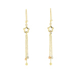 14K Tri Color Tone Dangling Earrings 1.4Dwt