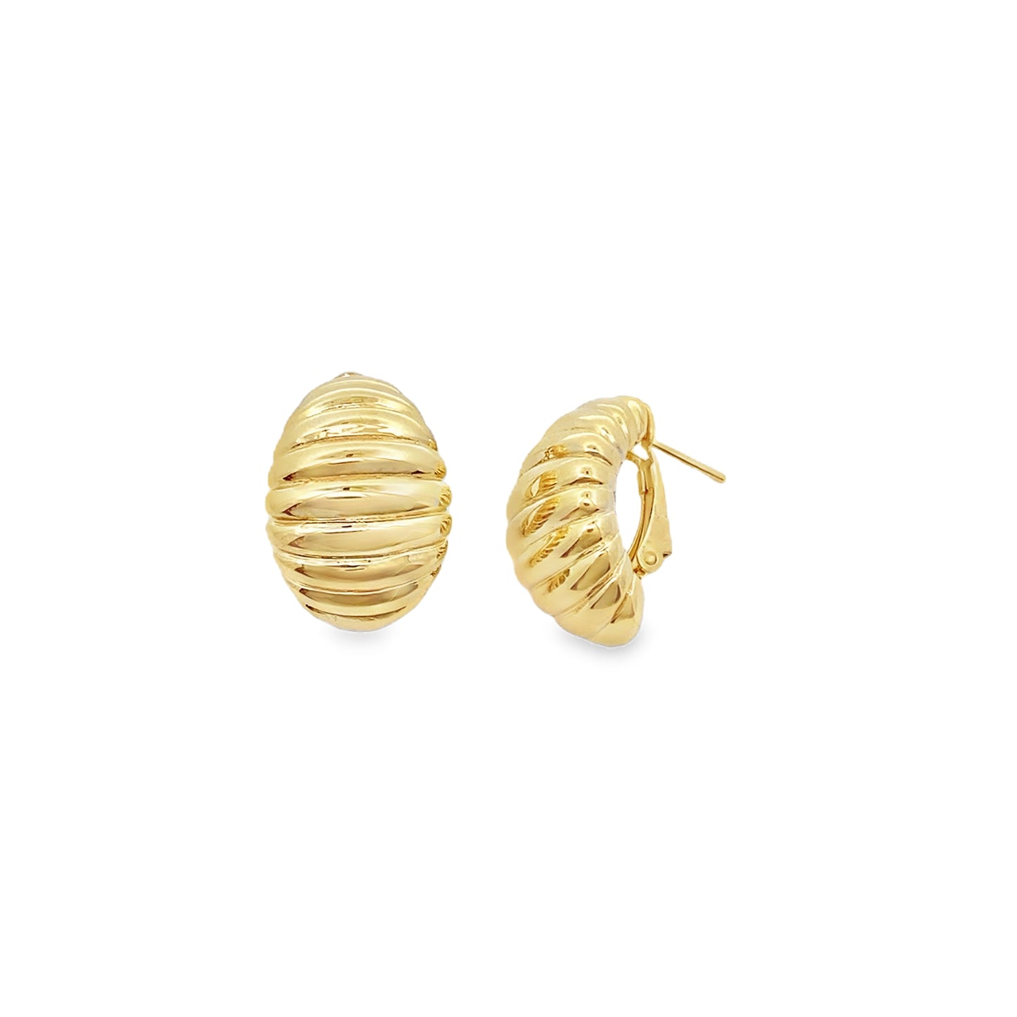 14K Yellow Gold Omega Back Fashion Earrings 2.8Dwt