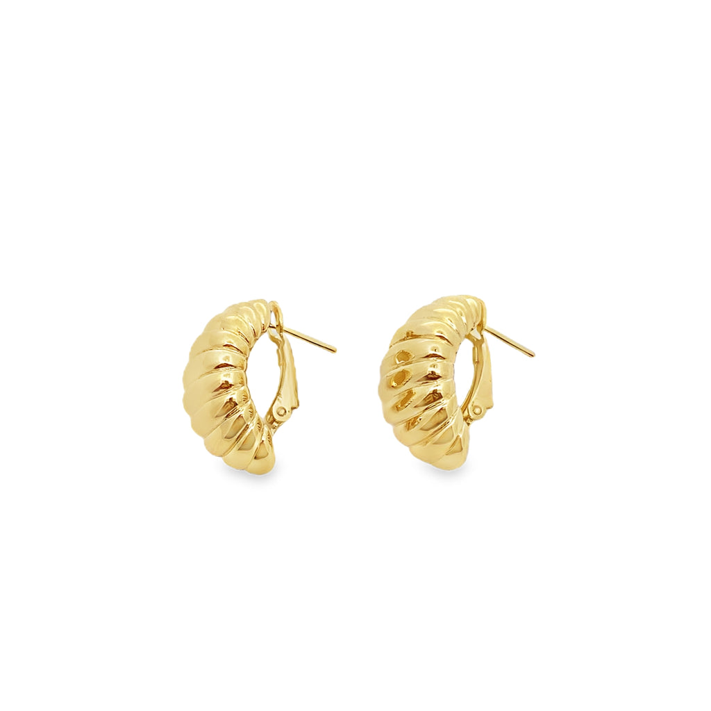 14K Yellow Gold Omega Back Fashion Earrings 2.8Dwt