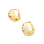 14K Yellow Gold Cz Center W/Design Earrings 2.8Dwt