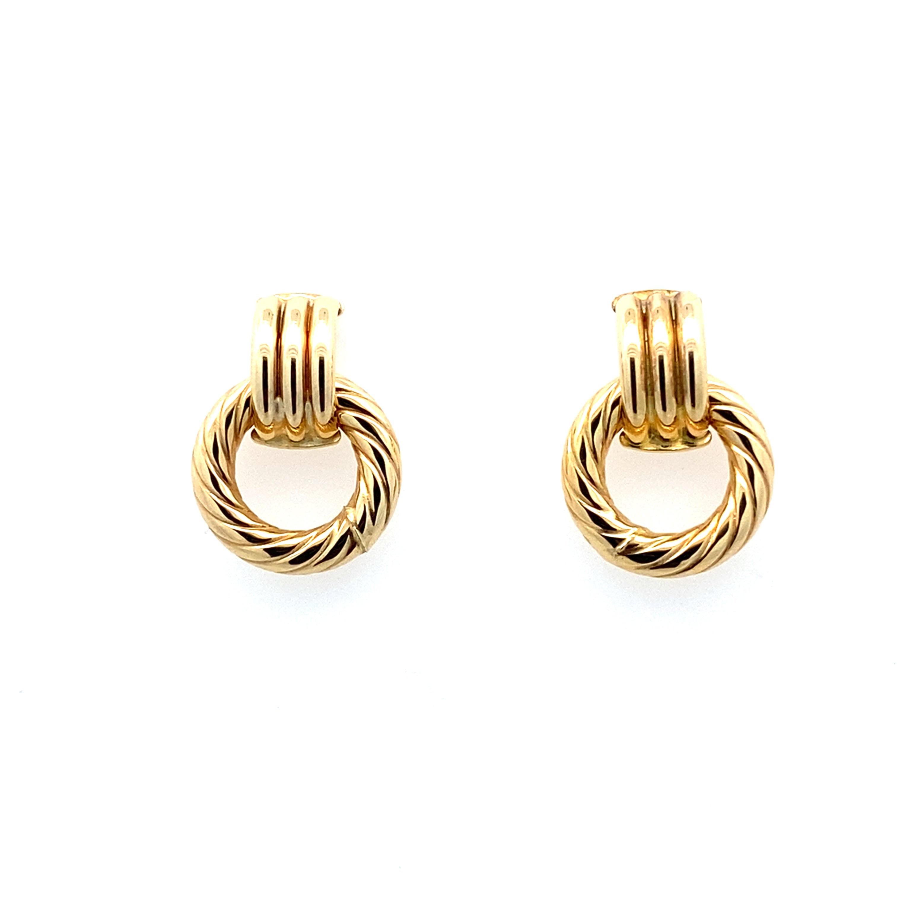 10K Yellow Gold Drop Hoop Earring 1.2Dwt