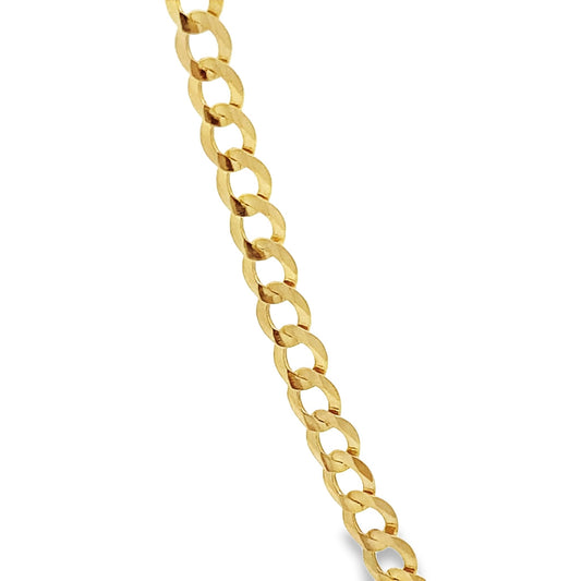 10K Yellow Gold Curb Link Chain 3Mm 20In