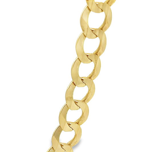 10K Yellow Gold Curb Link Chain 8Mm 24In
