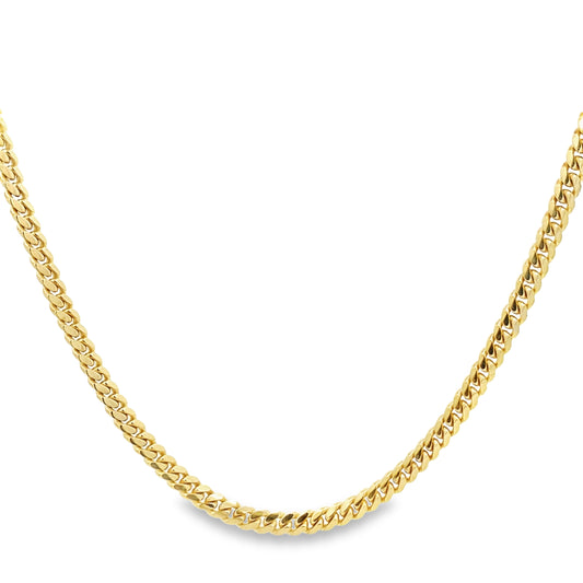 14K Yellow Gold Triple Clasp Cuban Link Chain 5Mm 24In 31.5Dwt/49.0g