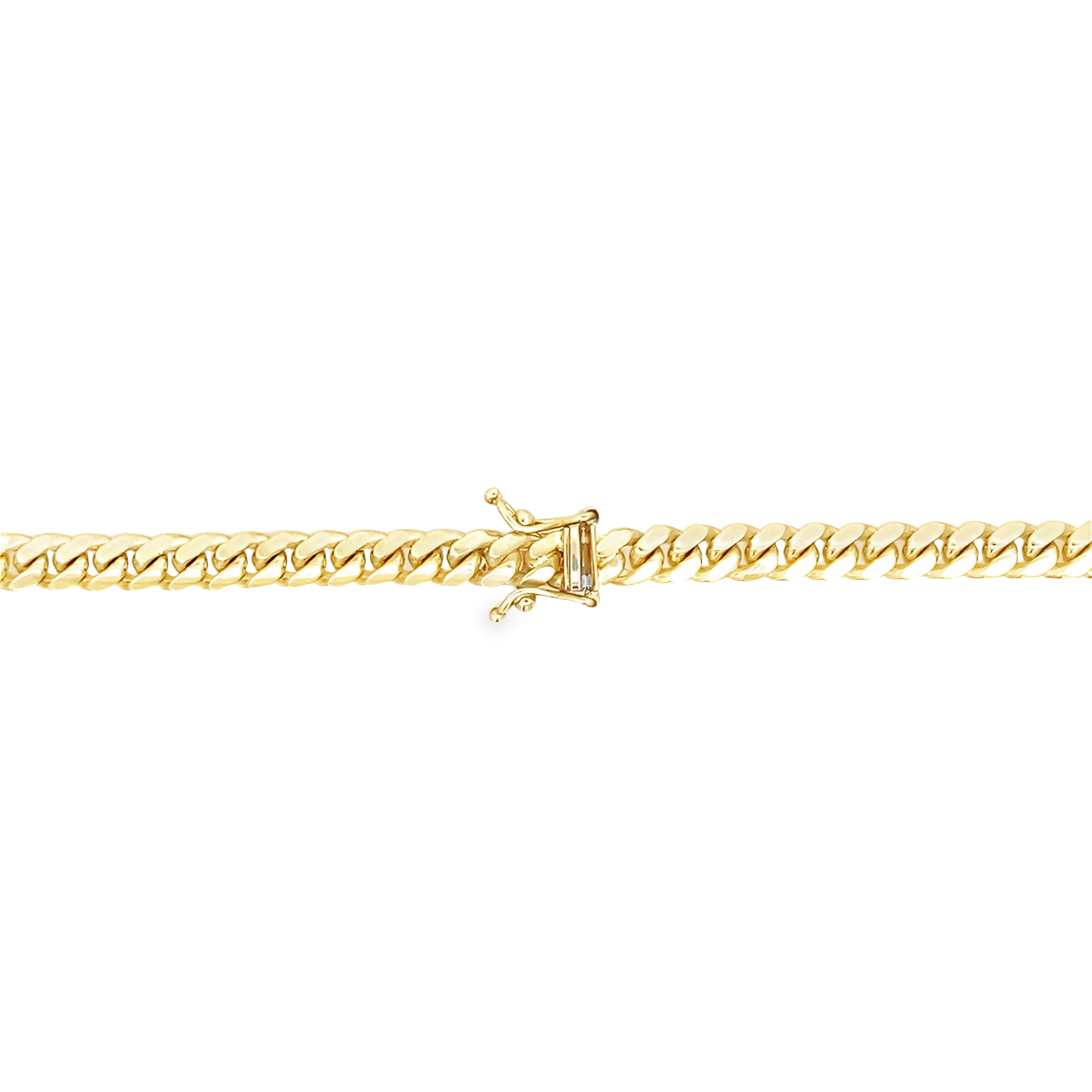 14K Yellow Gold Triple Clasp Cuban Link Chain 5Mm 24In 31.5Dwt/49.0g