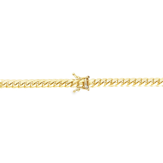 14K Yellow Gold Triple Clasp Cuban Link Chain 5Mm 24In 31.5Dwt/49.0g