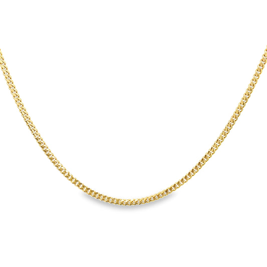 14K Yellow Gold Triple Clasp Cuban Link Chain 3Mm 24In 11.5Dwt