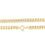 14K Yellow Gold Circle Clasp Hollow Cuban Link Chain 9Mm 17.5In 19.1Dwt
