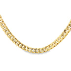 14K Yellow Gold Circle Clasp Hollow Cuban Link Chain 9Mm 17.5In 19.1Dwt