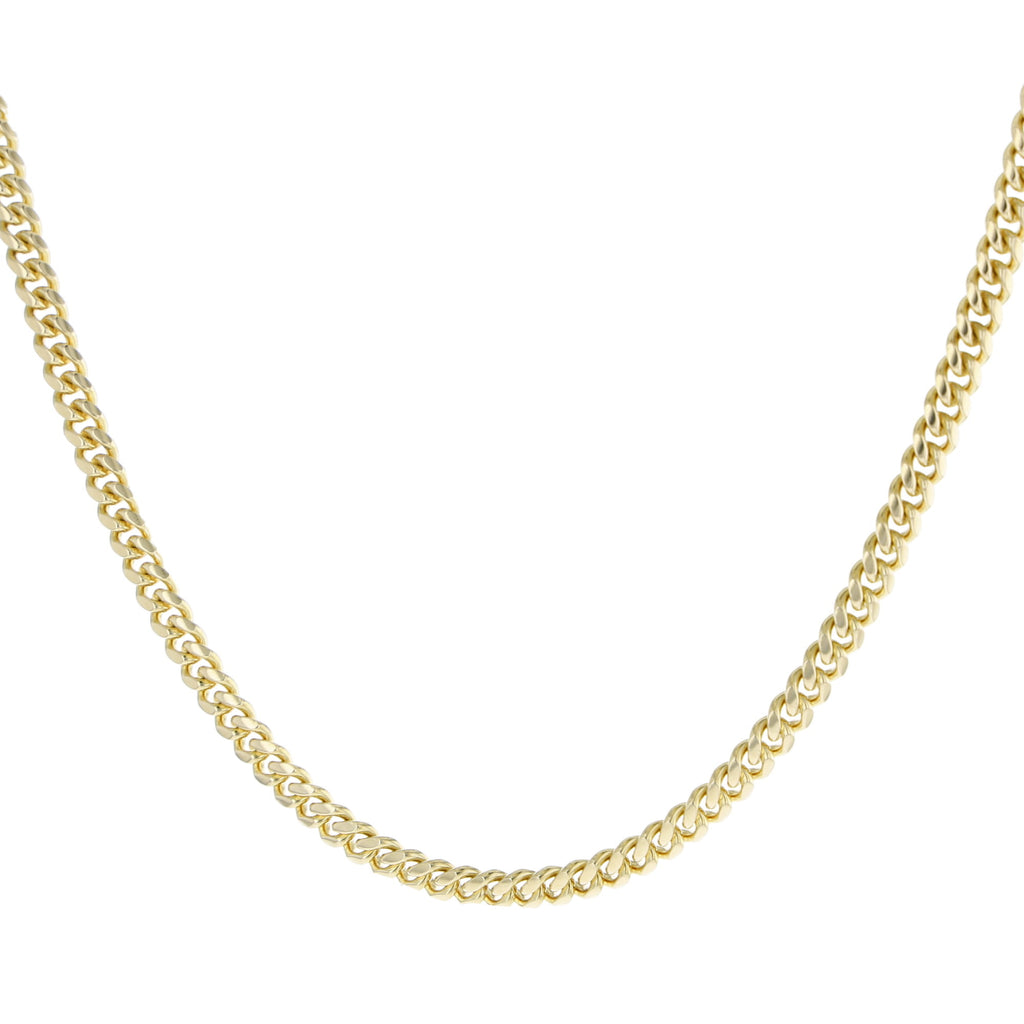 10K Yellow Gold Triple Clasp Cuban Link Chain 4Mm 24In 19.6Dwt/30.5G