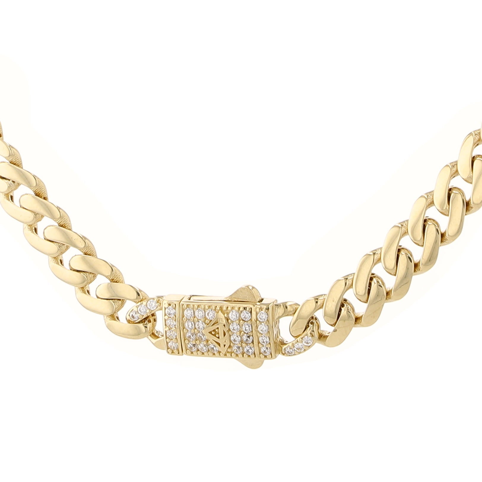 14K Yellow Gold Cz Royal Monaco Link Chain 6Mm 18In 10.7Dwt