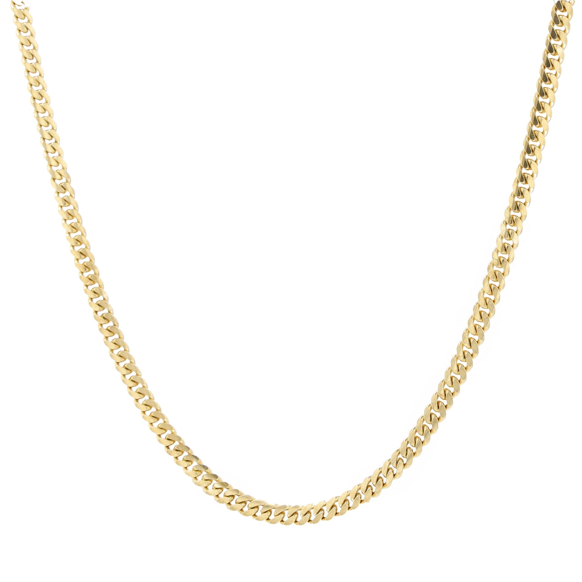 14K Yellow Gold Triple Clasp Cuban Link Chain 4Mm 24In 19.4Dwt