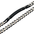 Stainless Steel Black Ip Brushed D. Cut 5.5Mm Cuban Link Chain 22+2 In 16.1Dwt