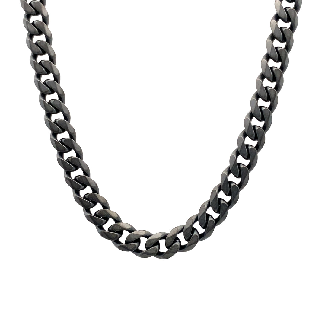 Gun Ip Stainless Steel Matte 4.6Mm Curb Link Chain 22In 15.5Dwt