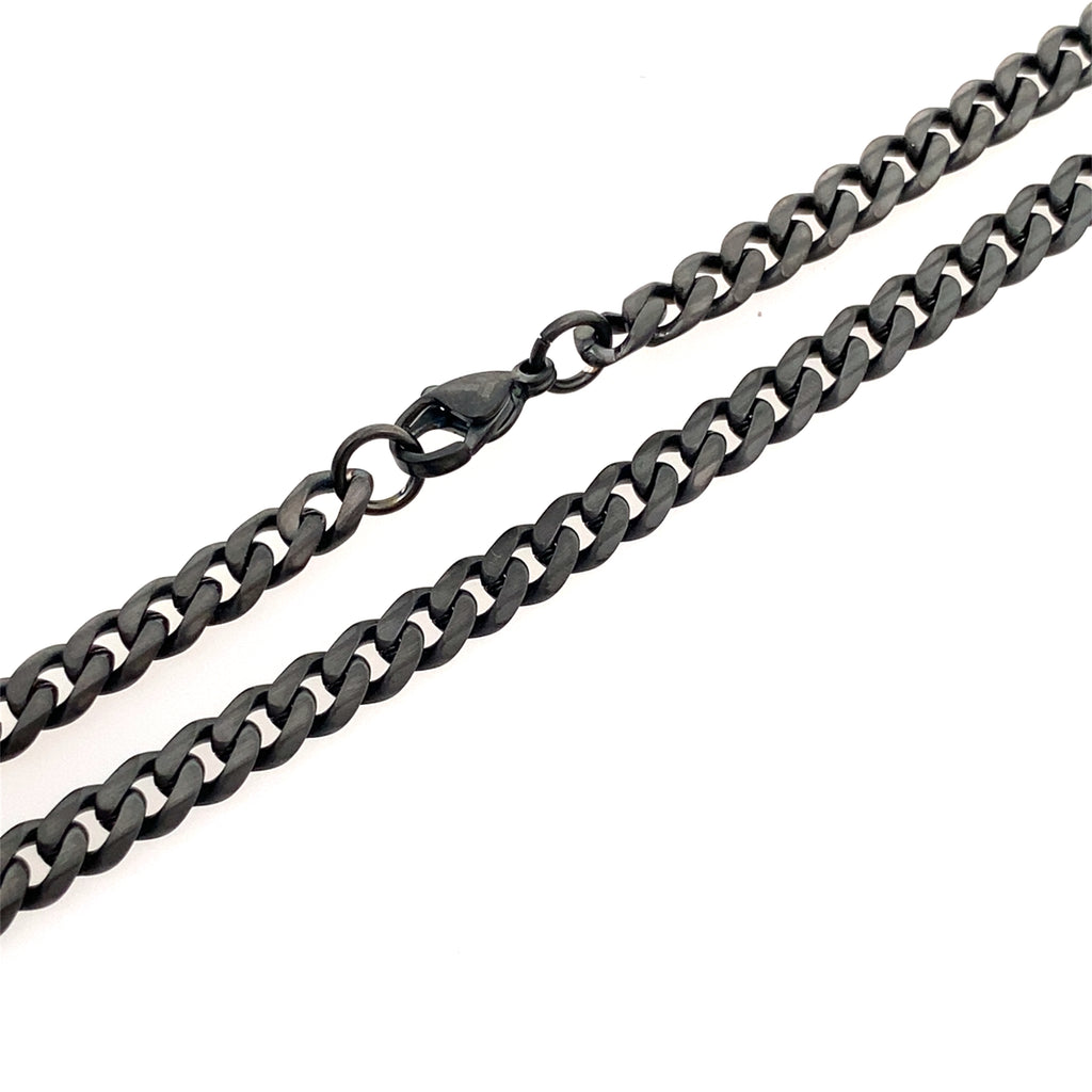Gun Ip Stainless Steel Matte 4.6Mm Curb Link Chain 22In 15.5Dwt