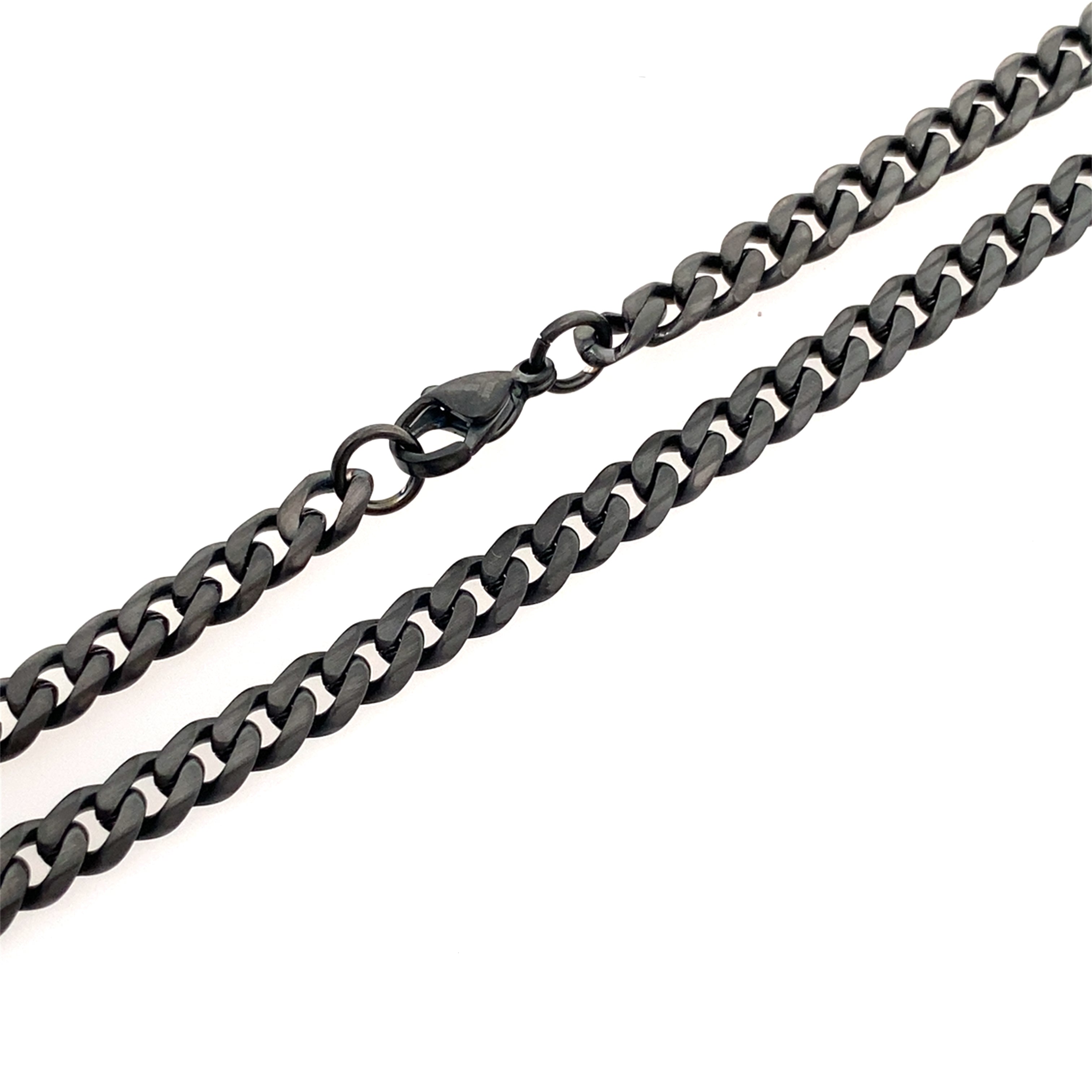 Gun Ip Stainless Steel Matte 4.6Mm Curb Link Chain 22In 15.5Dwt