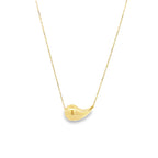 14K Yellow Gold Sideways Medium Teardrop Necklace 18In 2.2Dwt