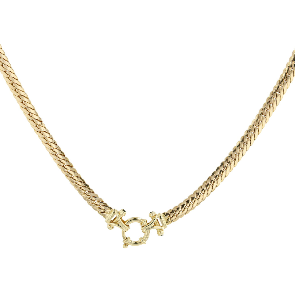 14K Yellow Gold Herringbone Style Necklace 18In 11.8Dwt