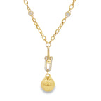 14K Yellow Gold Stirrup Fancy Link Necklace 16In 9.1Dwt