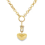 14K Yellow Gold Stirrup Rolo Link Necklace 17In 14Dwt