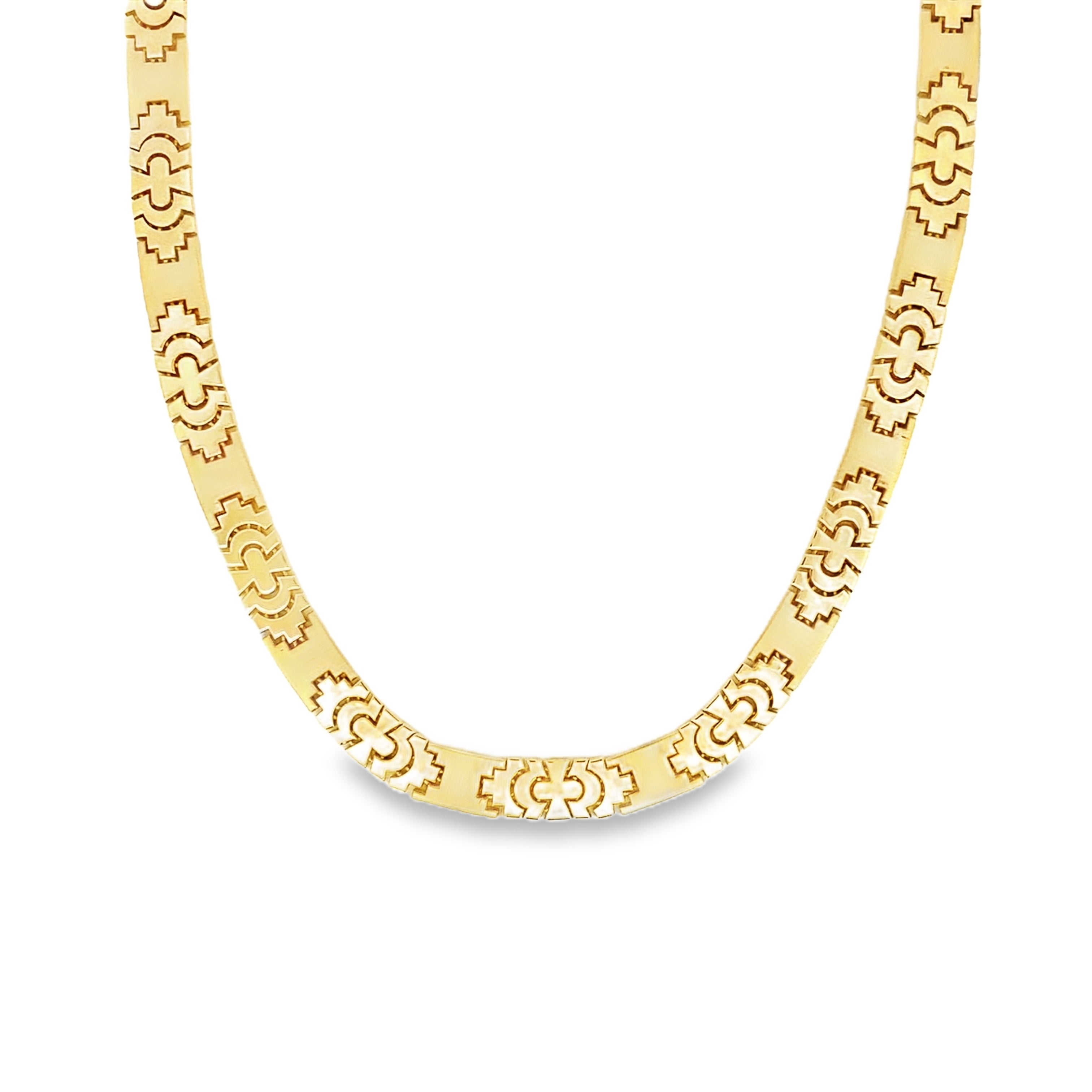 14K Yellow Gold Fancy Link Necklace 18In 23.9Dwt