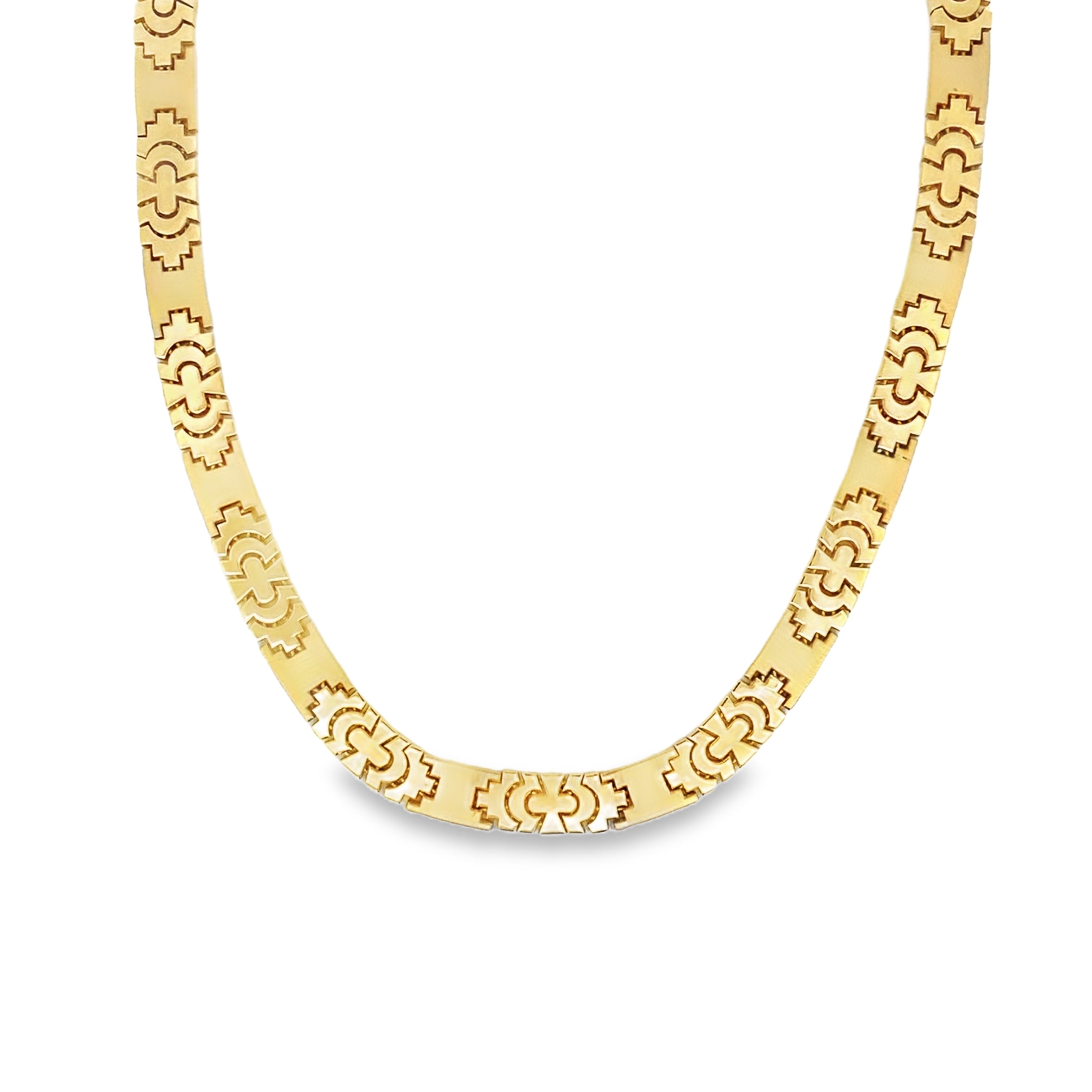 14K Yellow Gold Fancy Link Necklace 18In 23.9Dwt