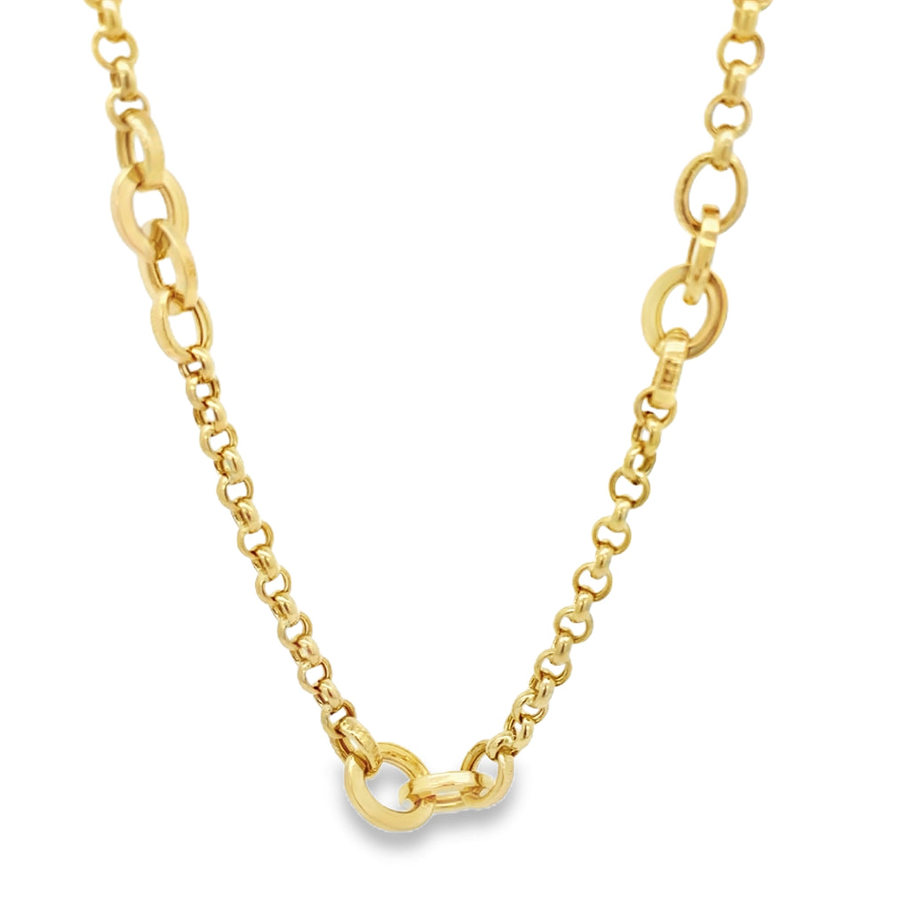 14K Yellow Gold Rolo Link Necklace 18In 6.1Dwt