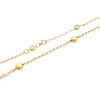 10K Yellow Gold Bead Station Link Necklace 17In 2.9Dwt