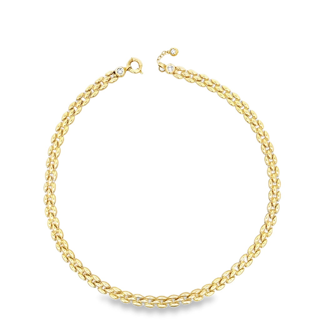 10K Yellow Gold Free Form Link Necklace 17.5In 11.3Dwt