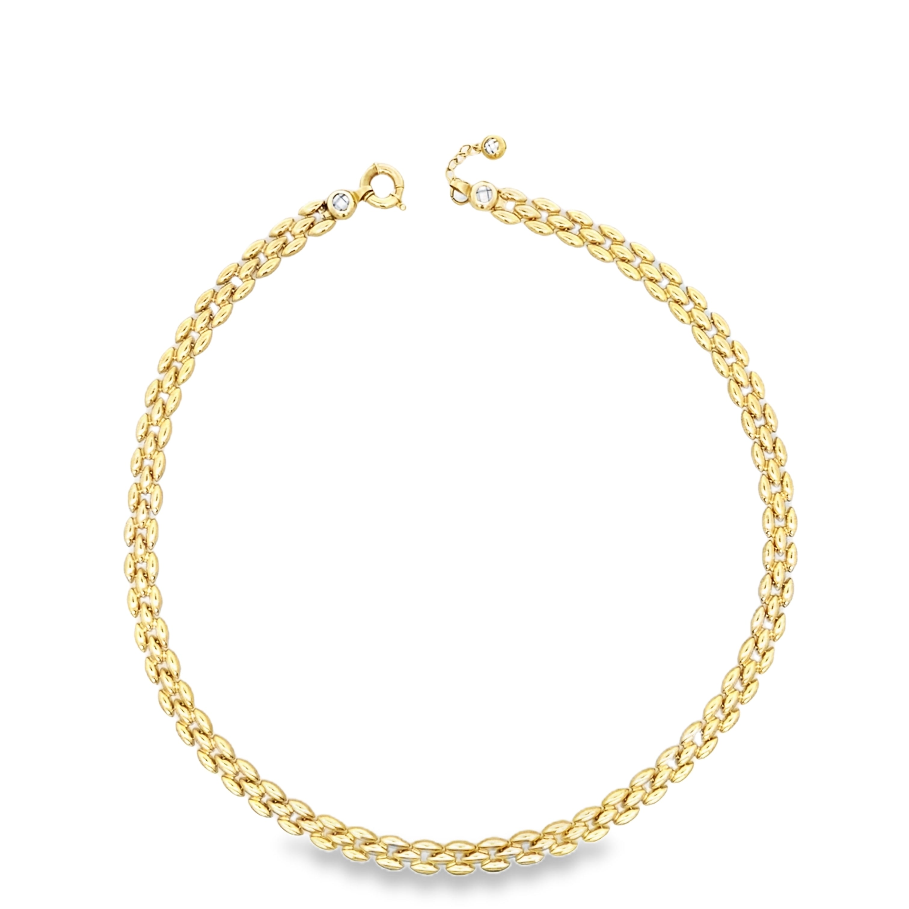 10K Yellow Gold Free Form Link Necklace 17.5In 11.3Dwt