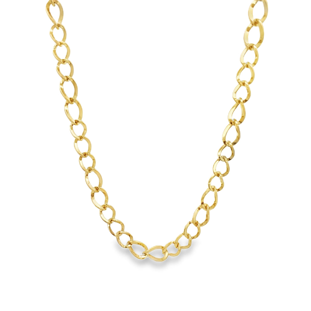 10K Yellow Gold Free Form Link Necklace 18In 3.5Dwt