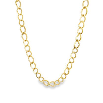10K Yellow Gold Free Form Link Necklace 18In 3.5Dwt