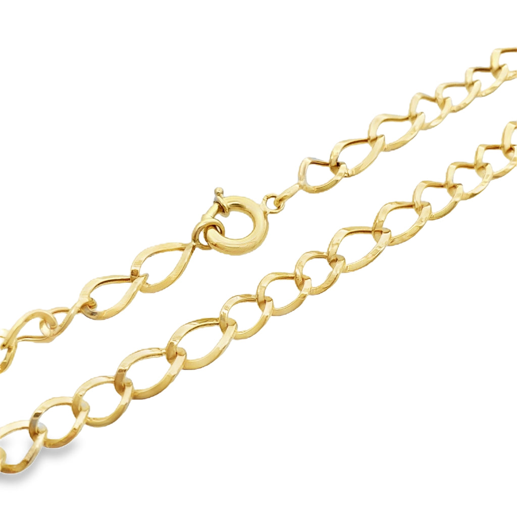 10K Yellow Gold Free Form Link Necklace 18In 3.5Dwt