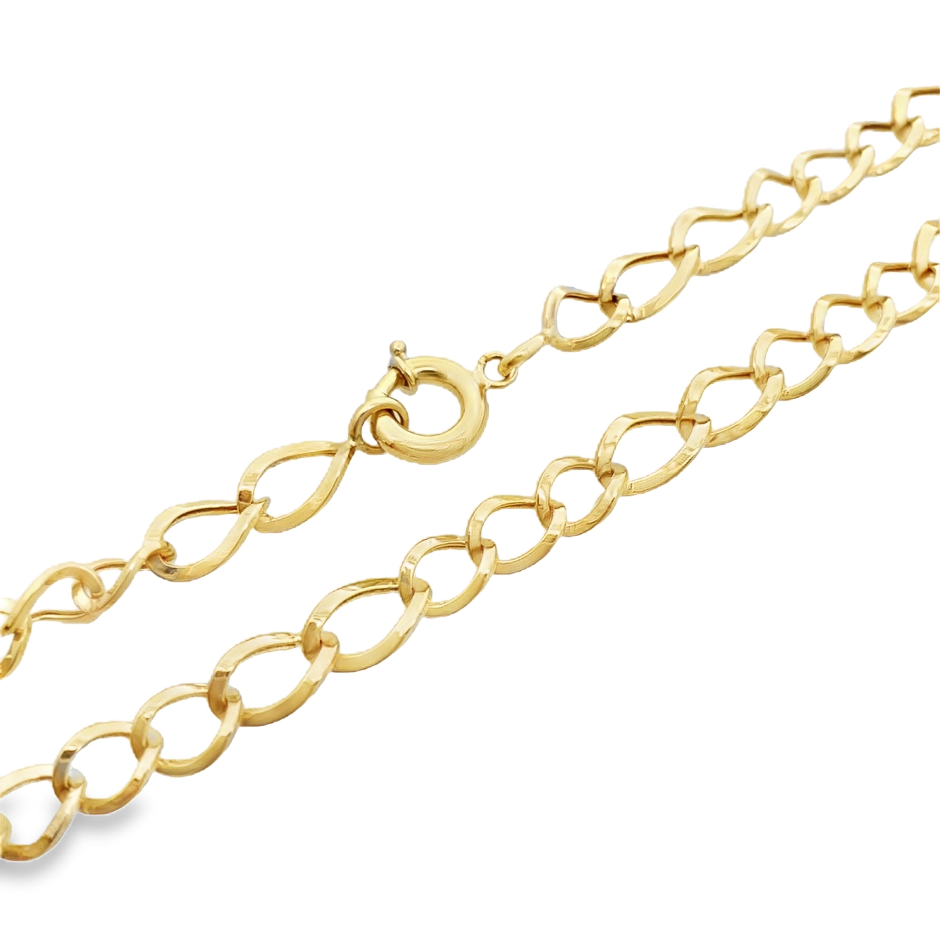 10K Yellow Gold Free Form Link Necklace 18In 3.5Dwt